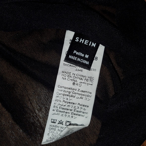 2 New Women's Cute Shein Drop Shoulder Mesh Summer Top - Black & Tan Brown - Picture 5 of 8